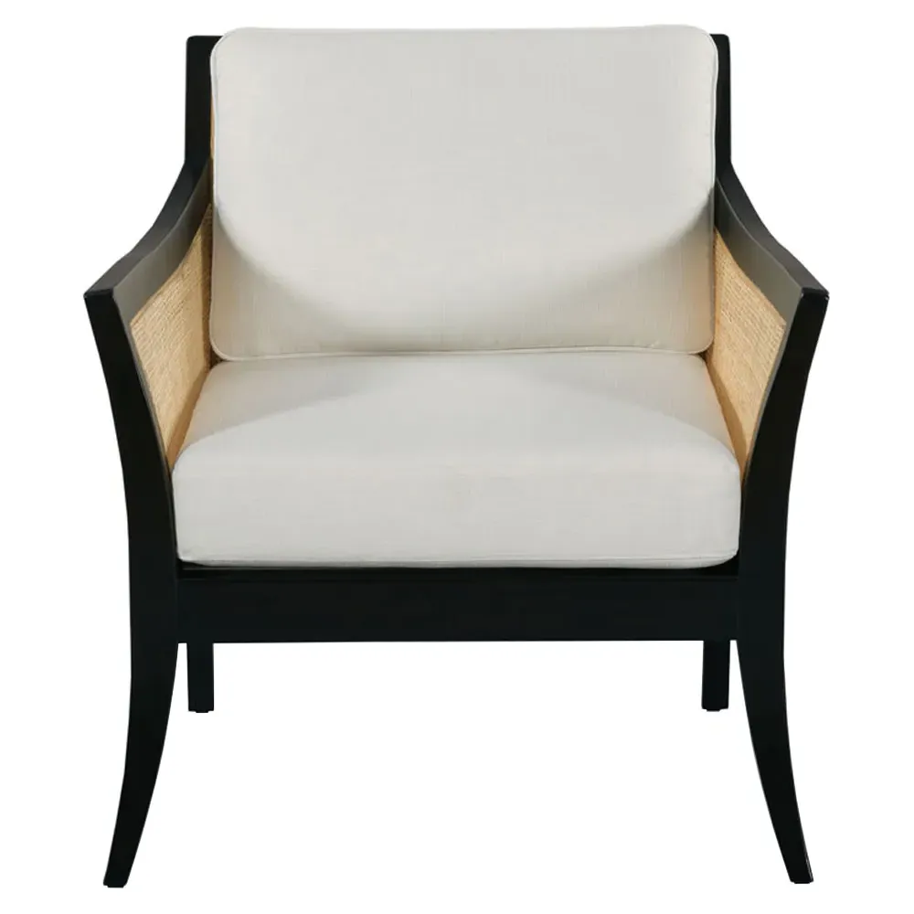 Kiawah Woven Cane Lounge Chair - Black, Oak