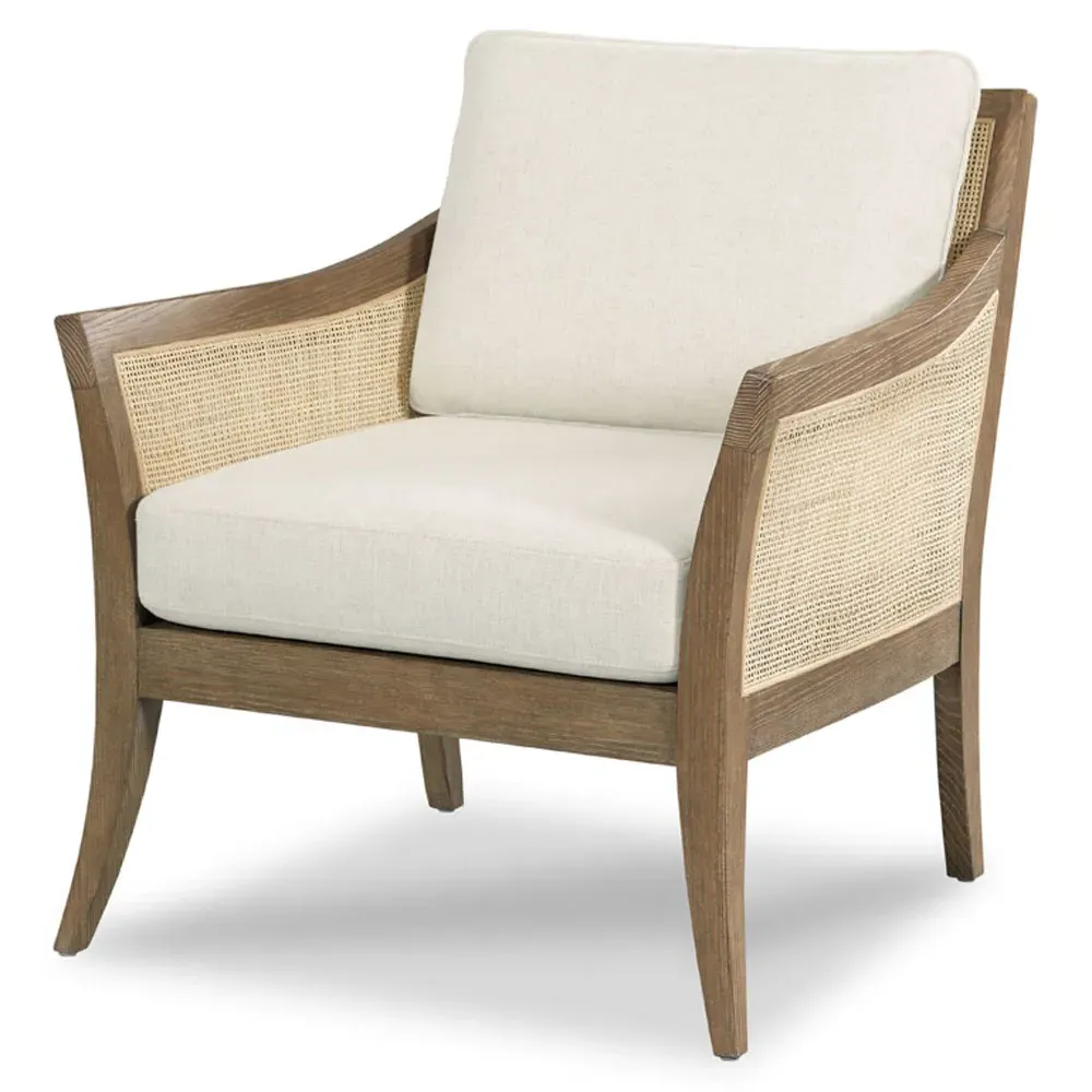 Kiawah Woven Cane Lounge Chair - Vintage Brown, Oak