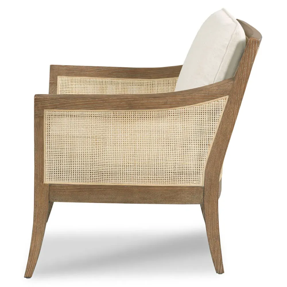 Kiawah Woven Cane Lounge Chair - Vintage Brown, Oak
