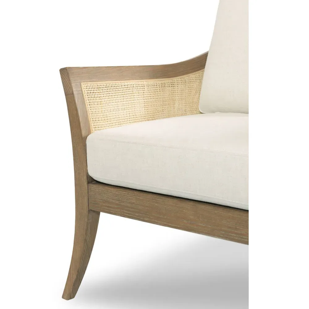 Kiawah Woven Cane Lounge Chair - Vintage Brown, Oak