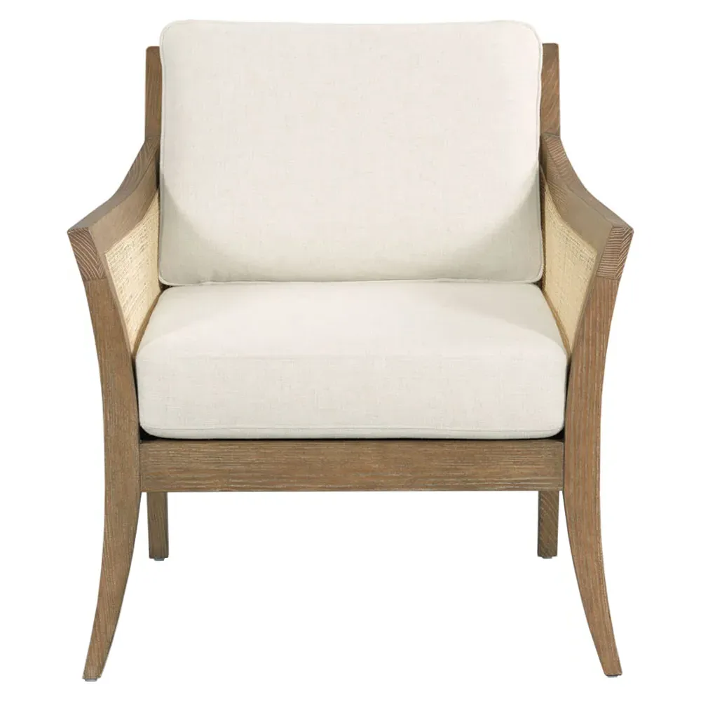 Kiawah Woven Cane Lounge Chair - Vintage Brown, Oak