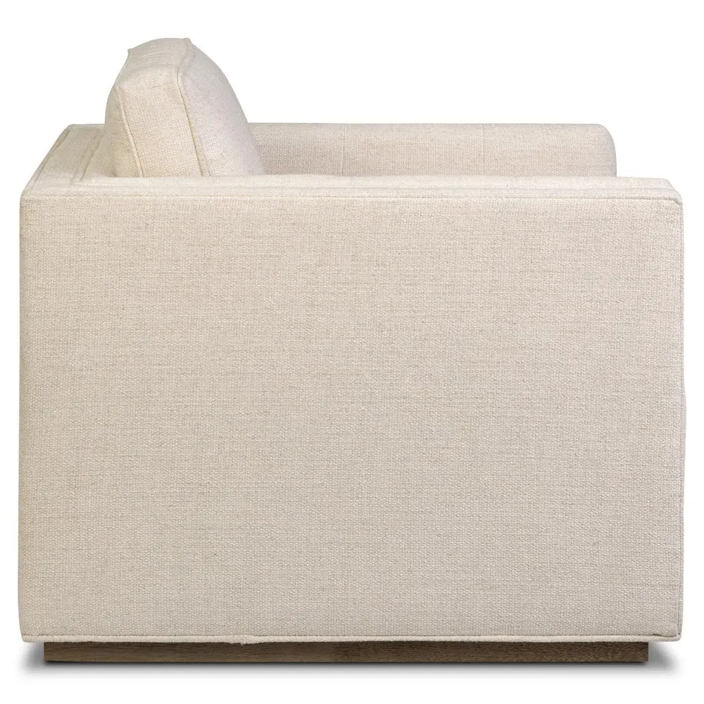 Kiera Tufted Swivel Arm Chair - Cream, Oak