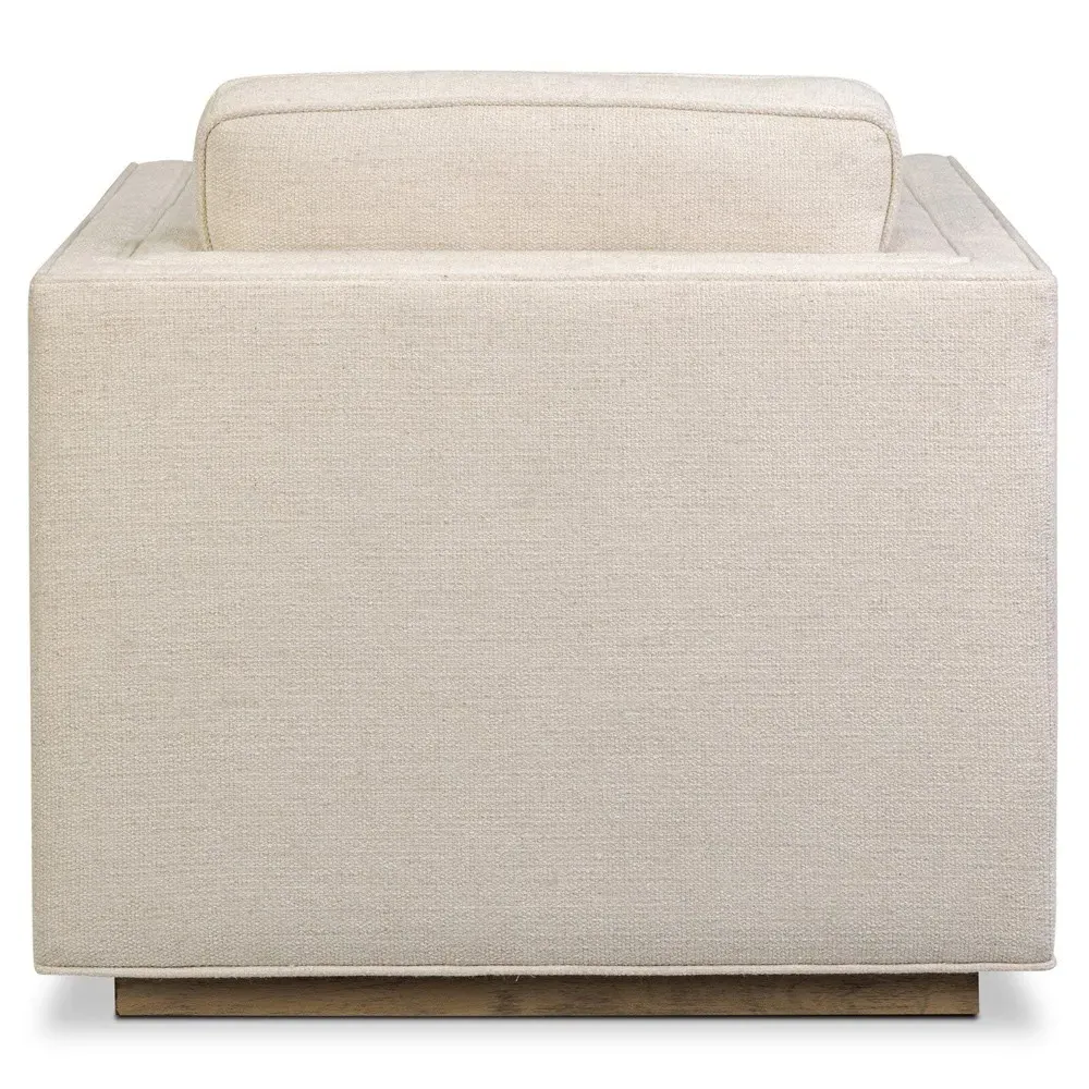 Kiera Tufted Swivel Arm Chair - Cream, Oak