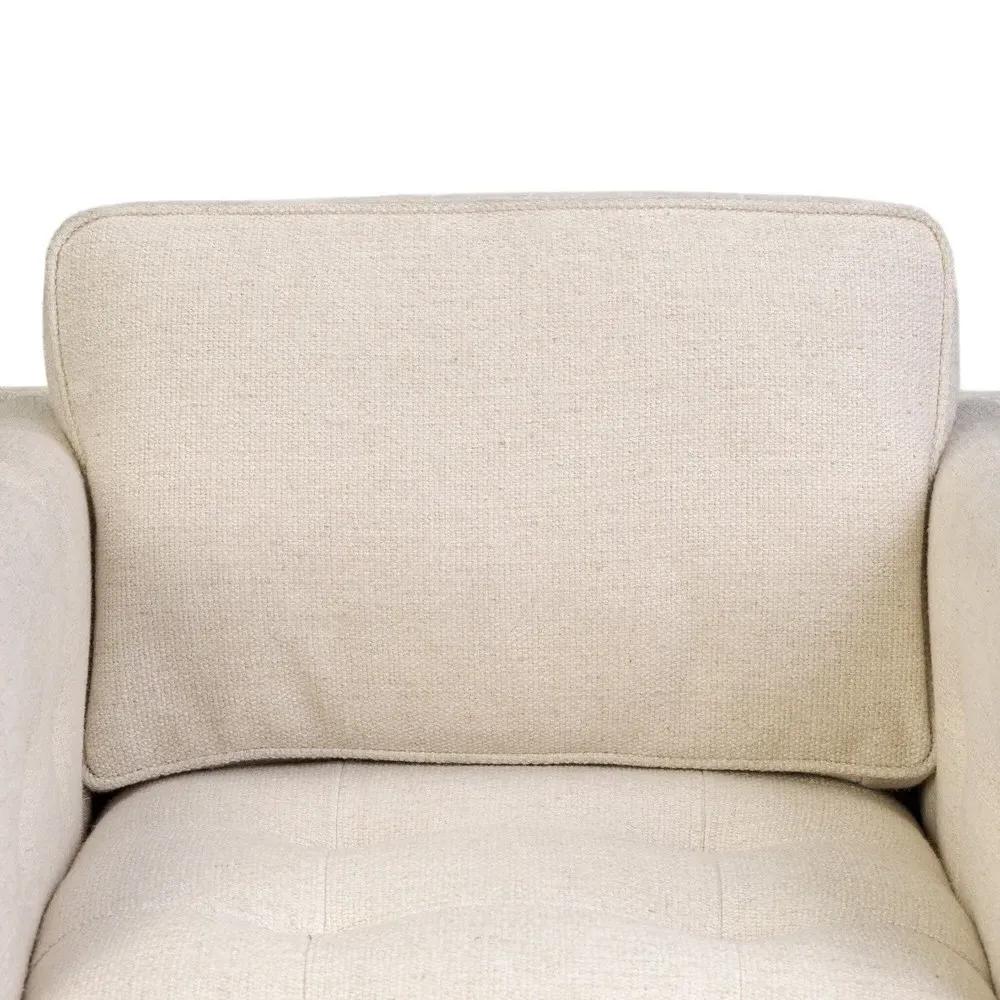 Kiera Tufted Swivel Arm Chair - Cream, Oak