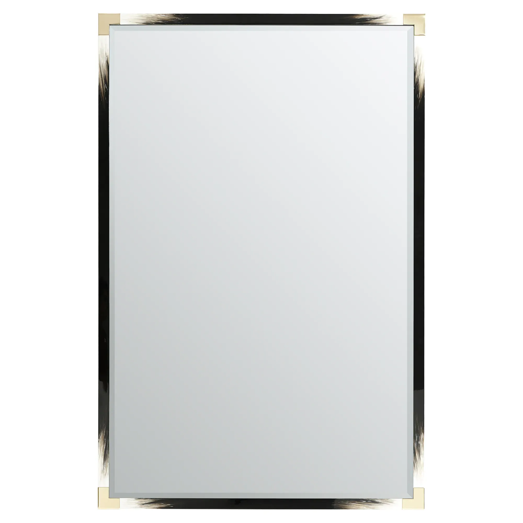 Kieran Edge Rectangular Floor Mirror - Black, Wood