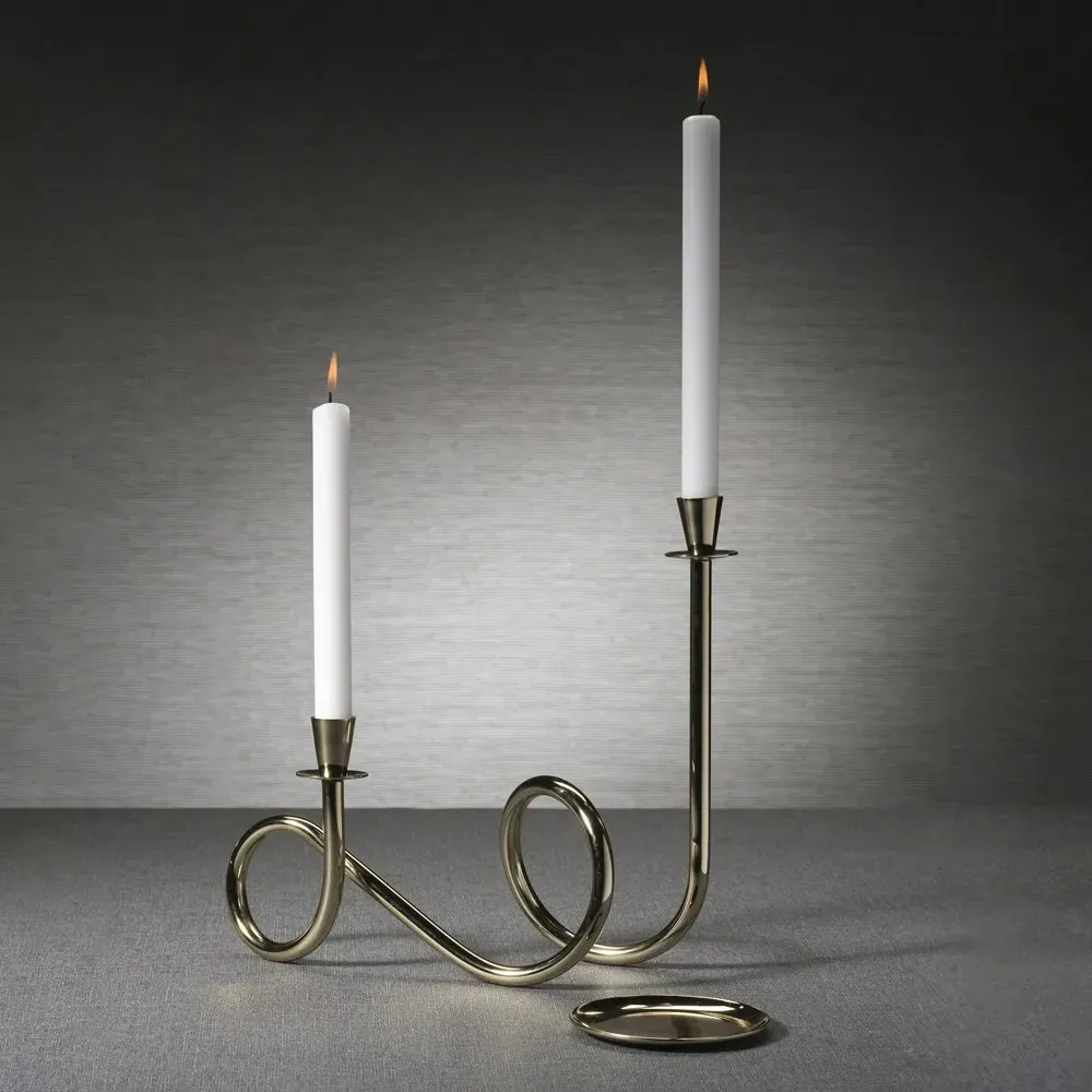 Kieran Loop Candleholder - Gold, Brass
