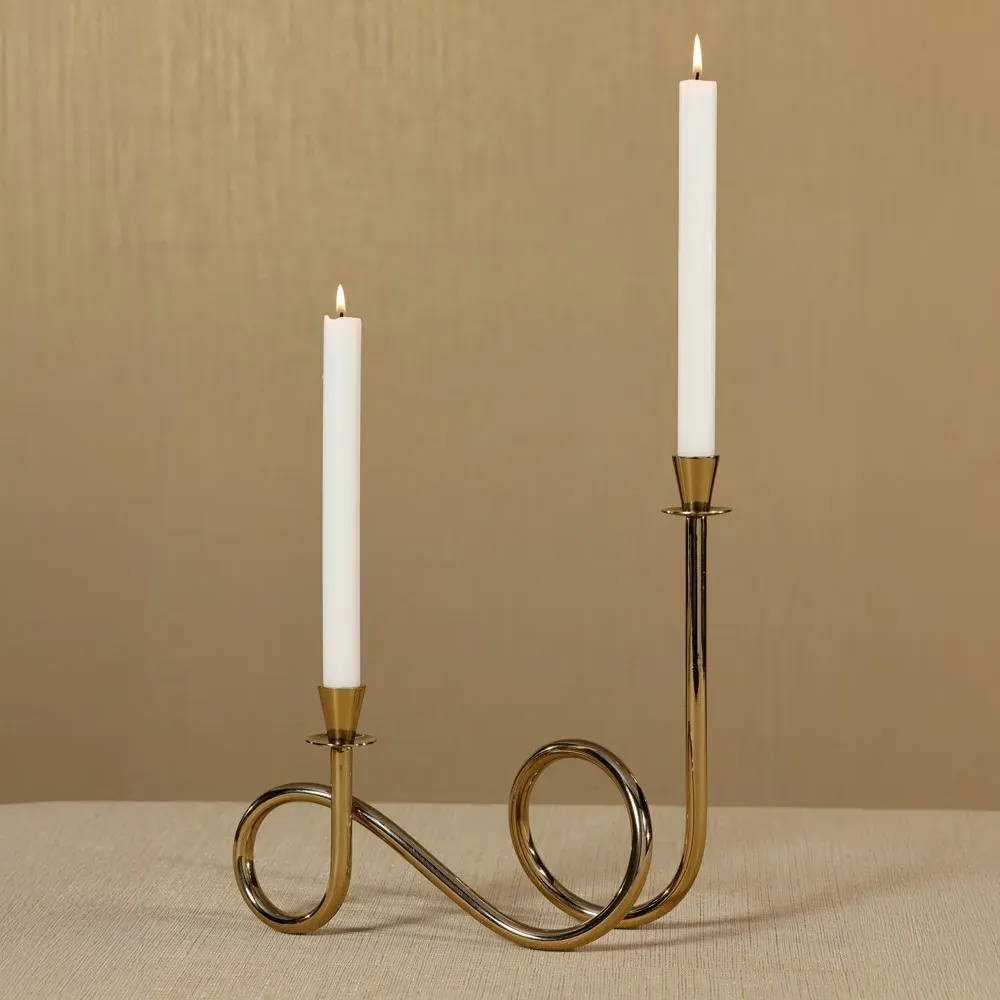 Kieran Loop Candleholder - Gold, Brass