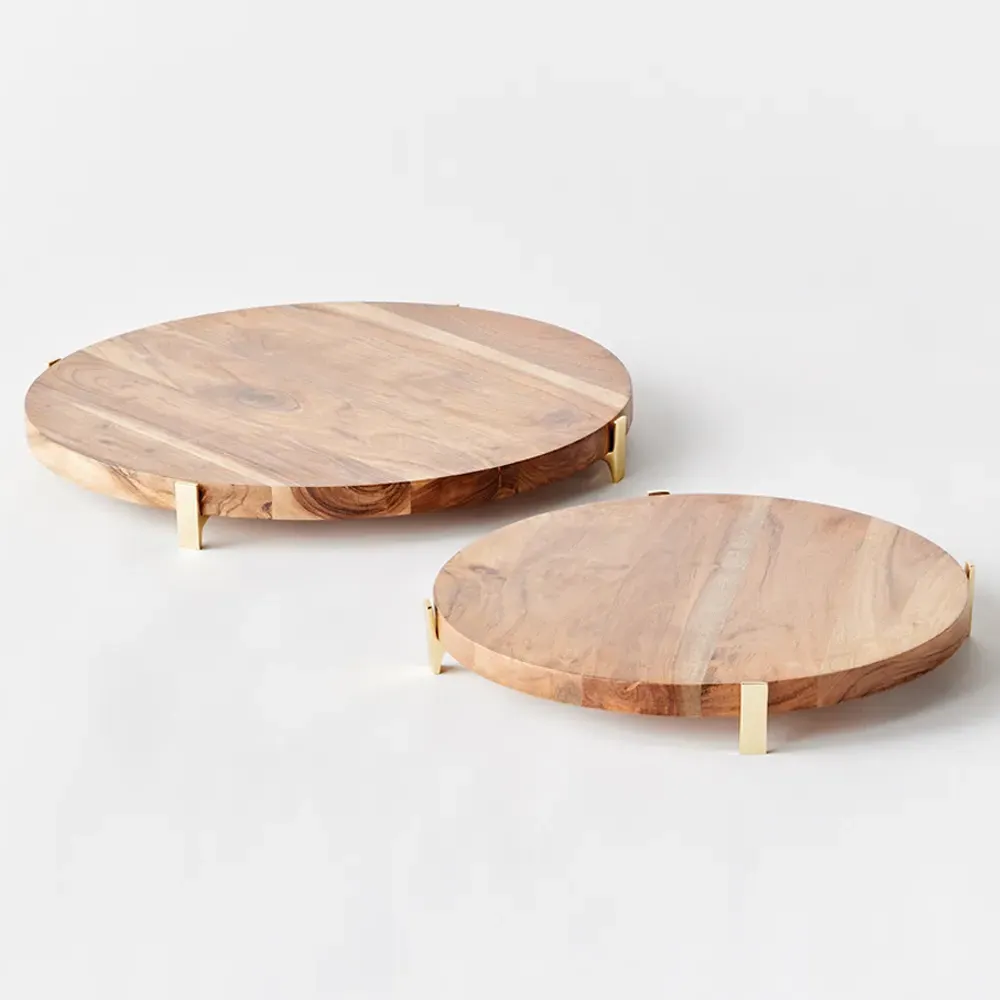 Kieran Round Serving Board Set - Natural, Acacia Wood