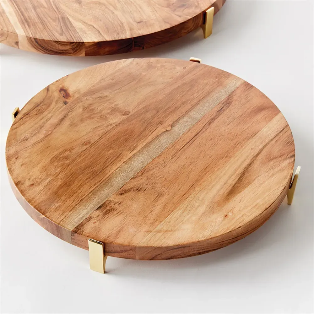 Kieran Round Serving Board Set - Natural, Acacia Wood
