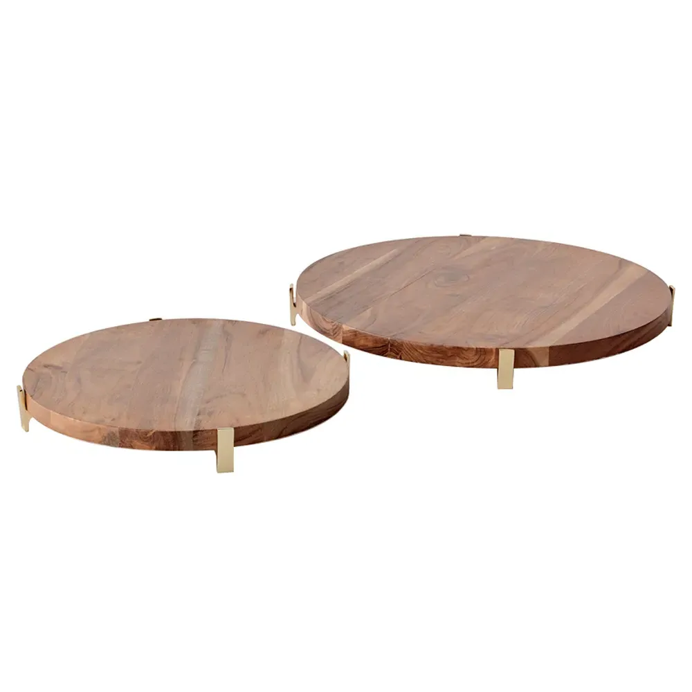 Kieran Round Serving Board Set - Natural, Acacia Wood