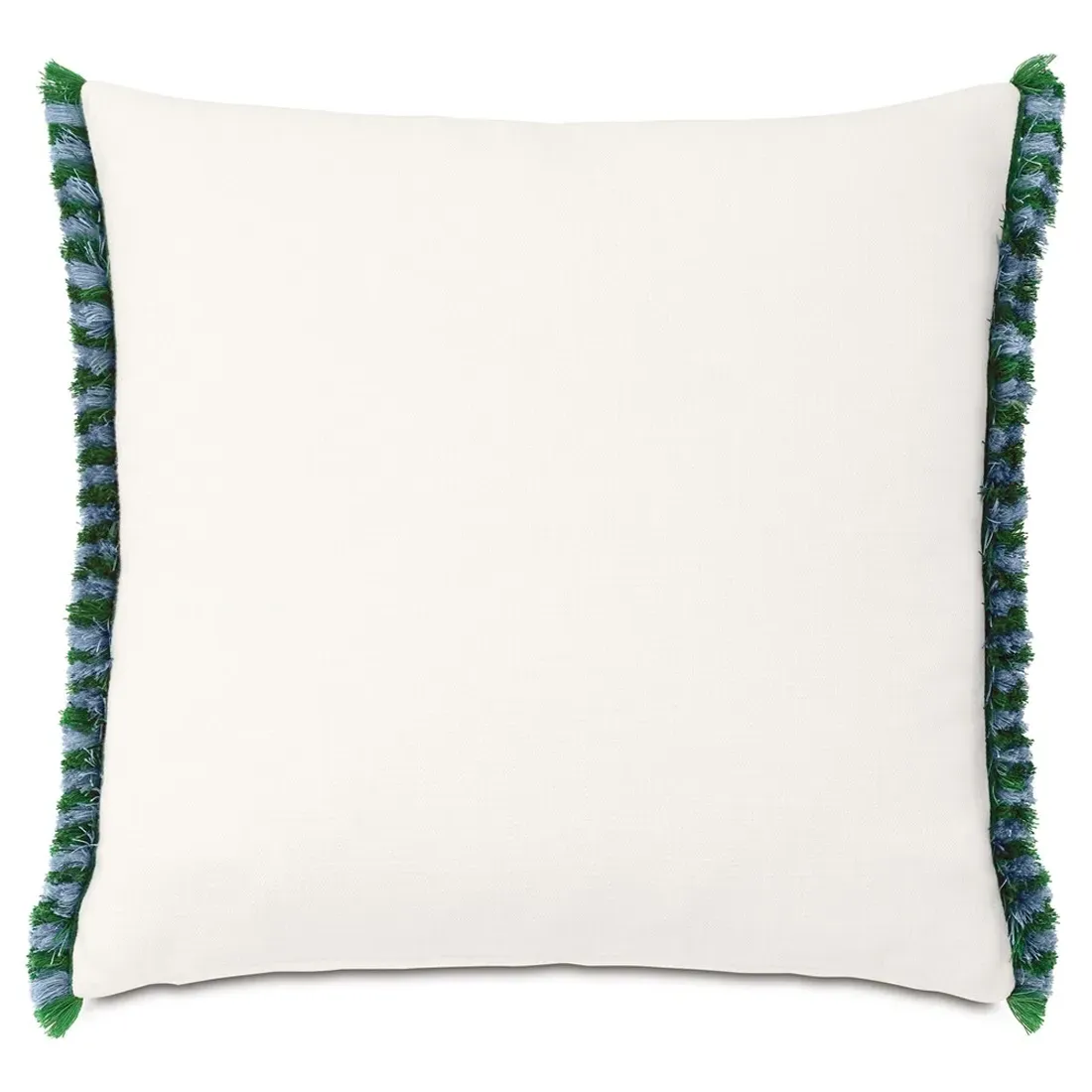 Kierra Square Throw Pillow with Fringe - Green, Mohair