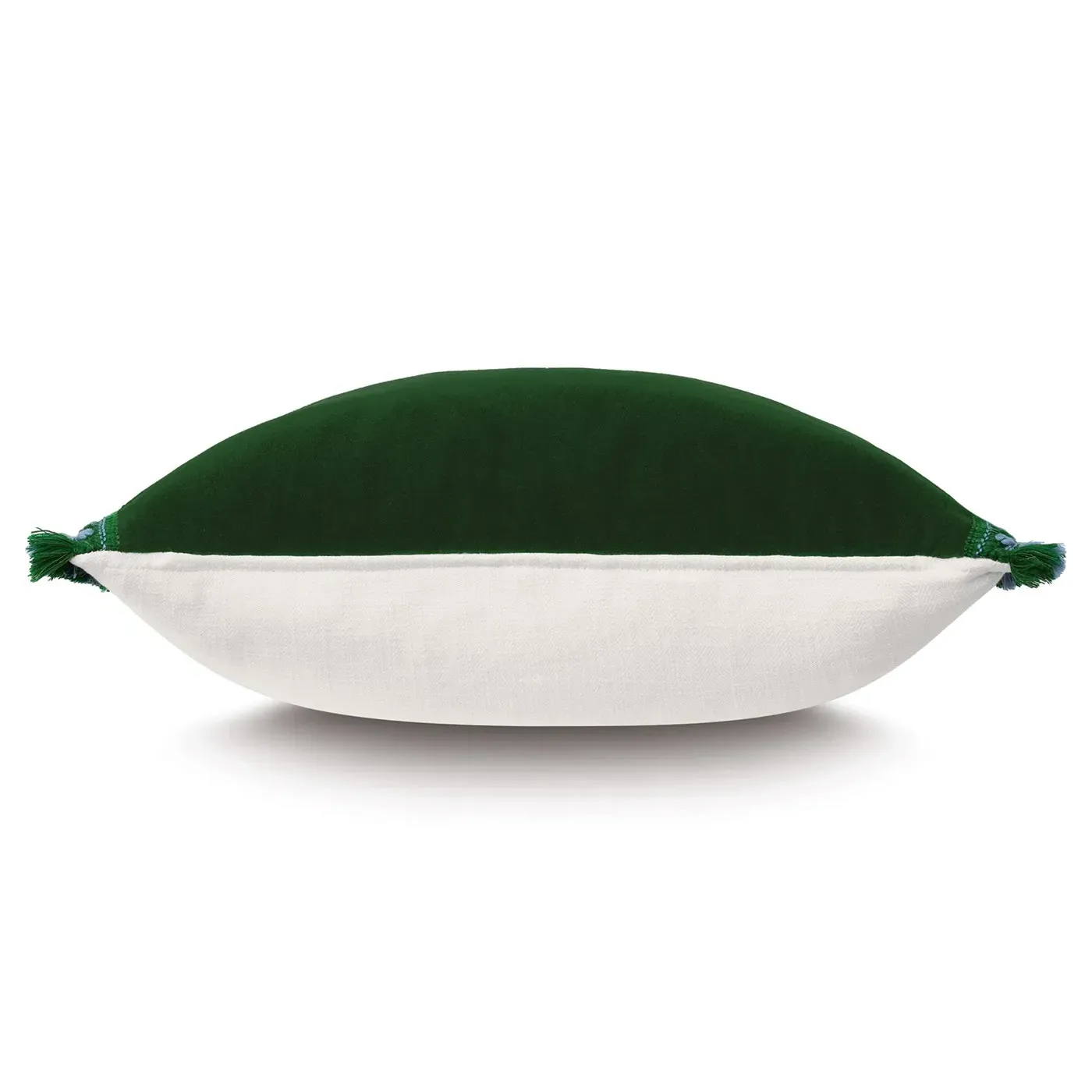 Kierra Square Throw Pillow with Fringe - Green, Mohair