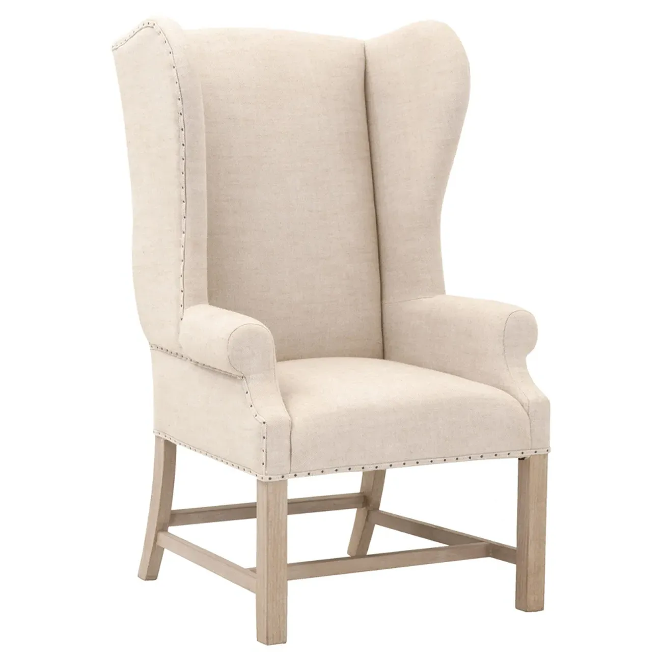 Kim Wing Back Dining Arm Chair - Cream, Ash Wood