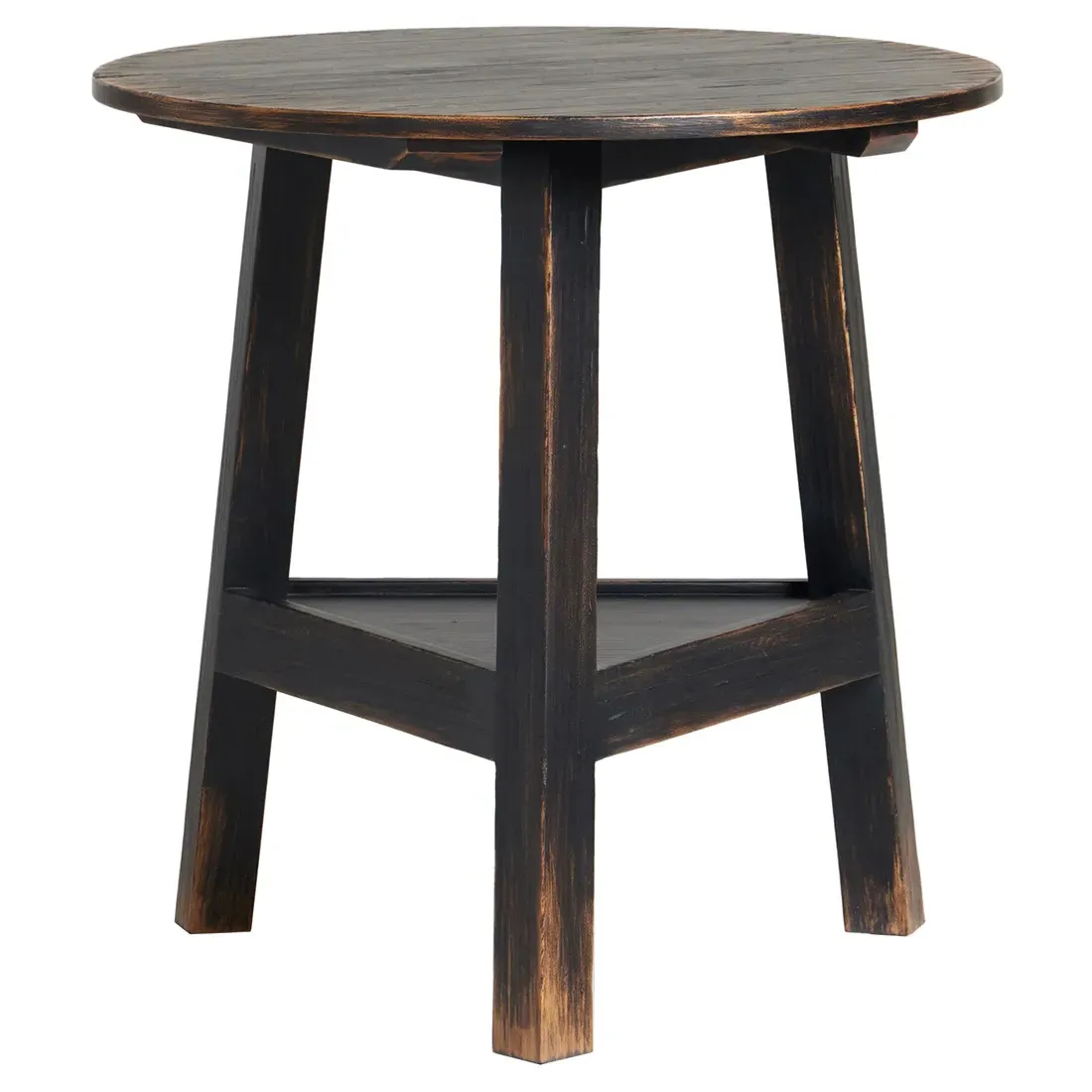 Kimberly Round Side Table with Storage - Black, Pine image