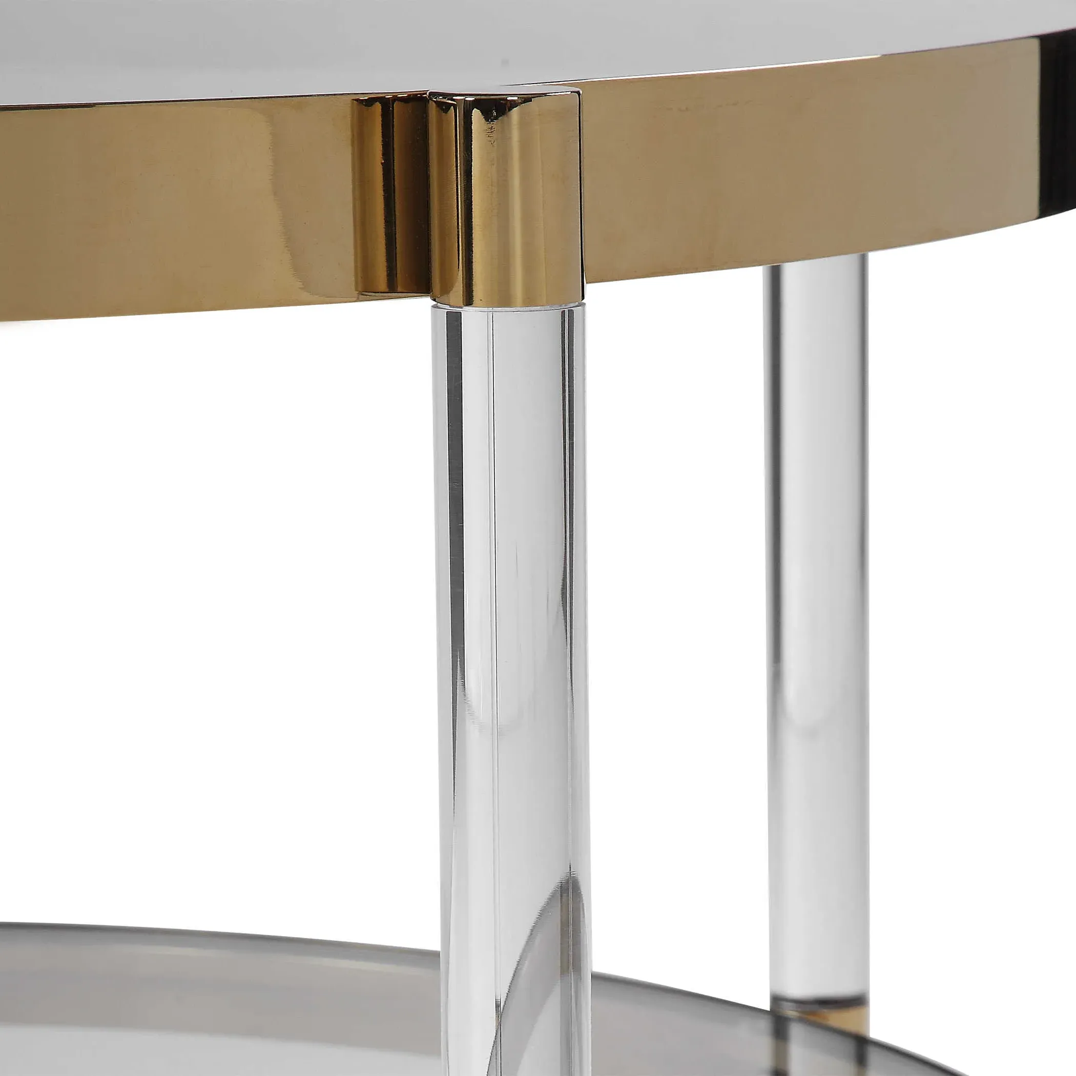 King Hollywood 2 Tier Coffee Table - Gold, Glass