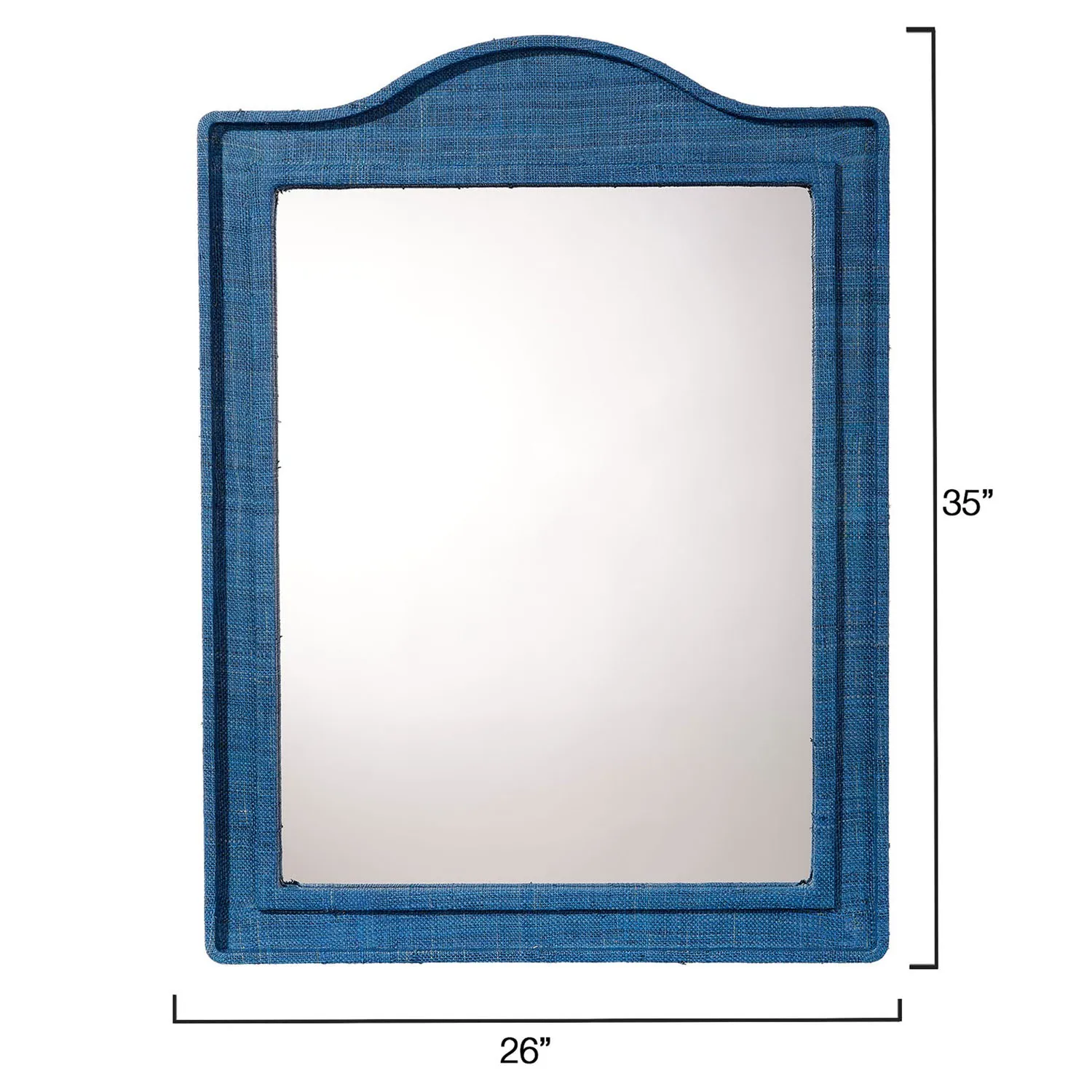 Kingsley Arched Wall Mirror - Indigo Blue, Raffia