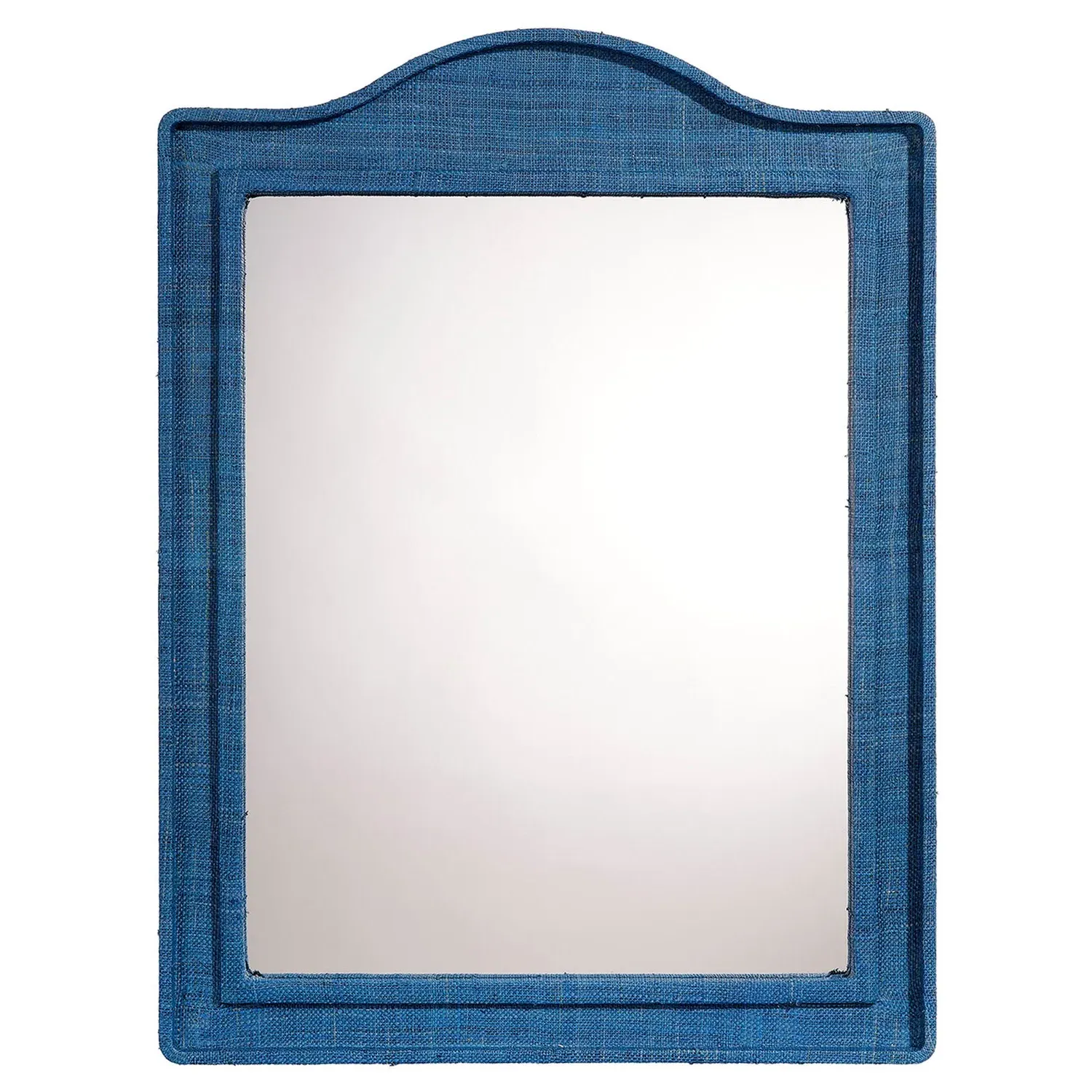 Kingsley Arched Wall Mirror - Indigo Blue, Raffia