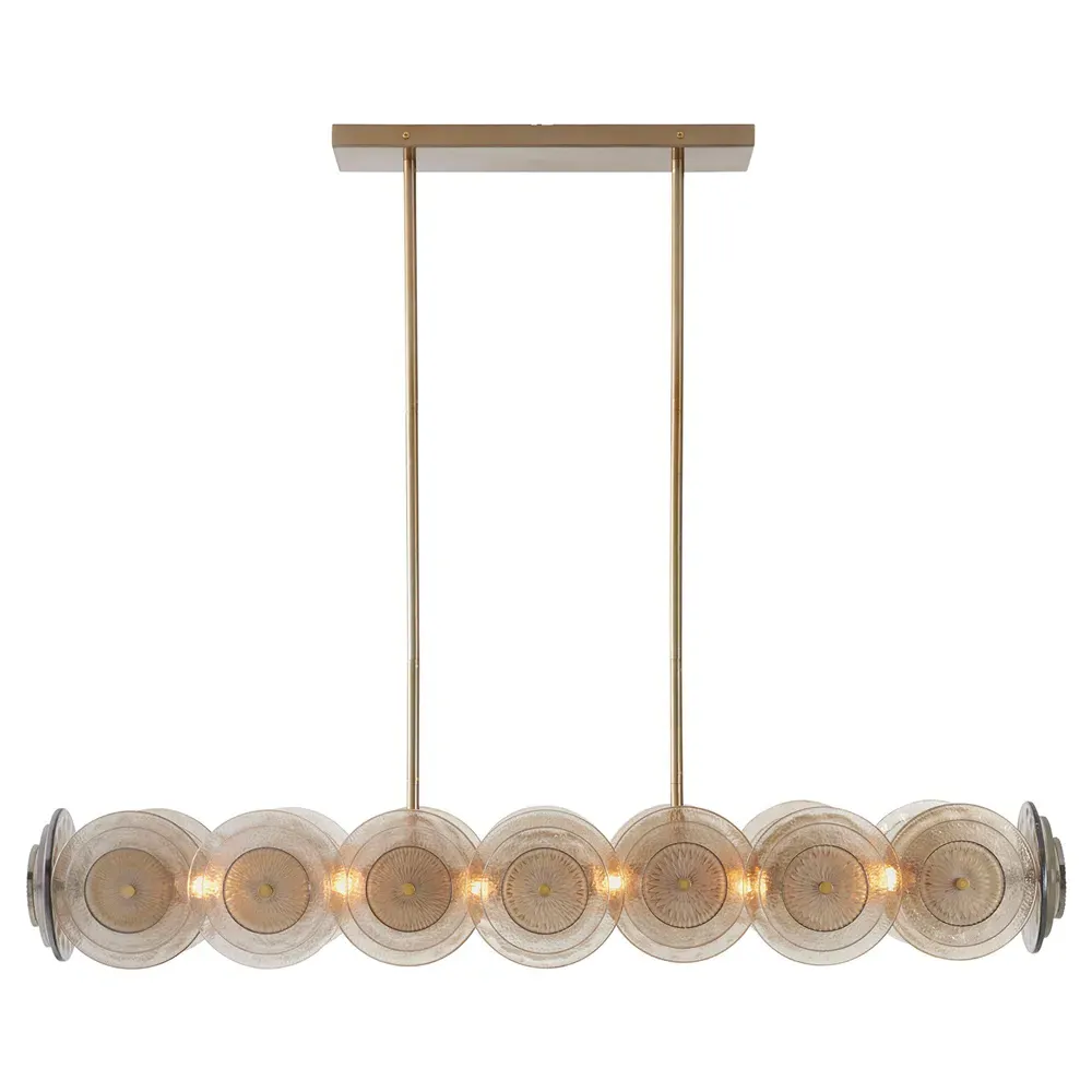 Kinlee Regency Chandelier - Antique Brass, Etched Glass