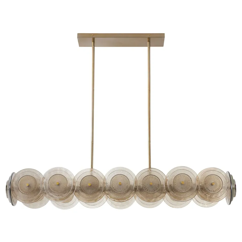 Kinlee Regency Chandelier - Antique Brass, Etched Glass