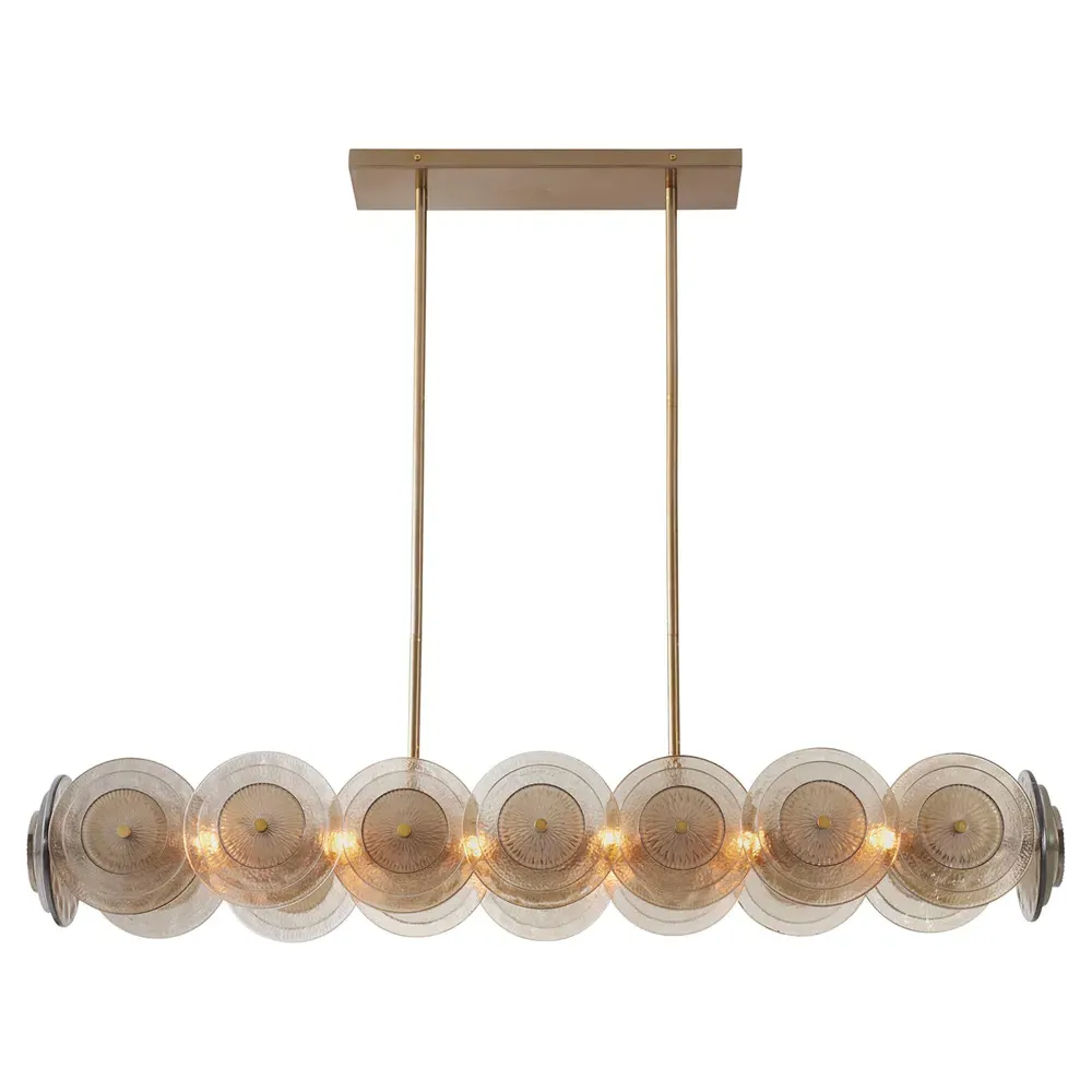Kinlee Regency Chandelier - Antique Brass, Etched Glass