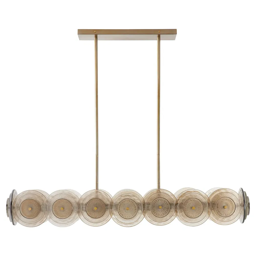 Kinlee Regency Chandelier - Antique Brass, Etched Glass image