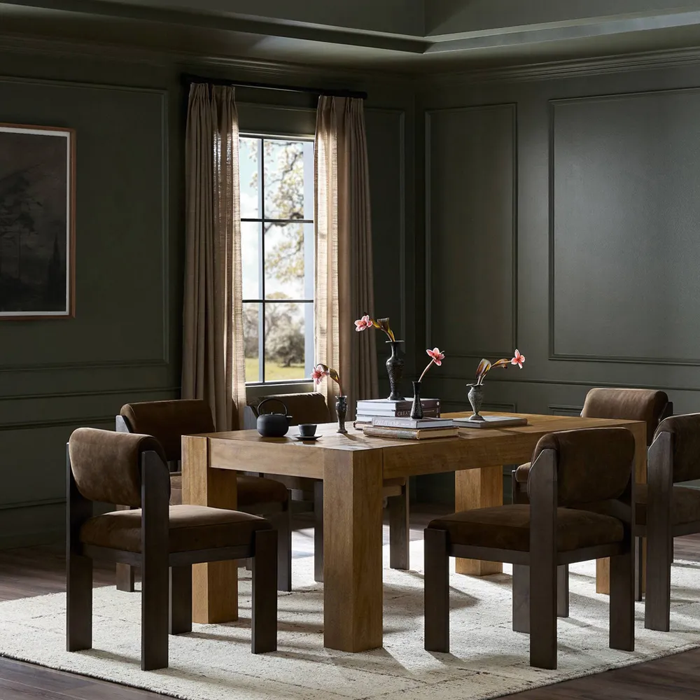 Kinsey Rectangular Dining Table - Brown, Parawood