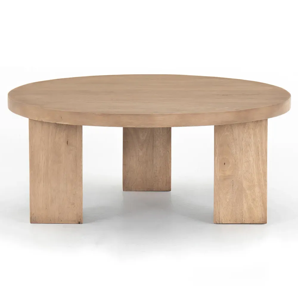 Kinslee Round Coffee Table - Brown, Parawood