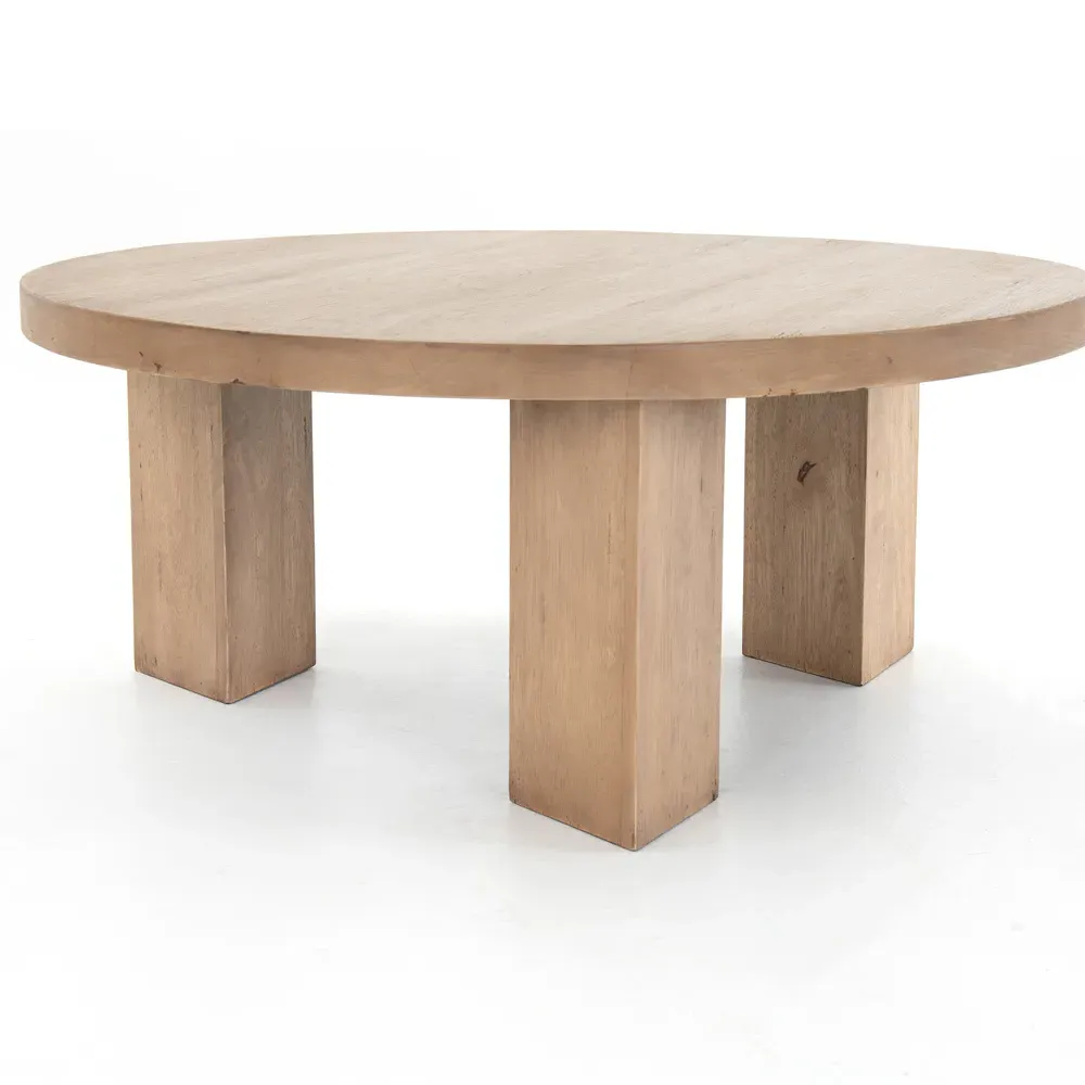 Kinslee Round Coffee Table - Brown, Parawood