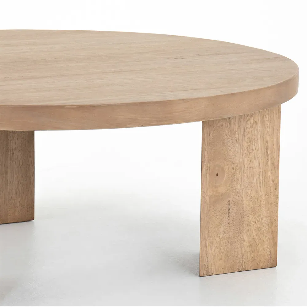 Kinslee Round Coffee Table - Brown, Parawood