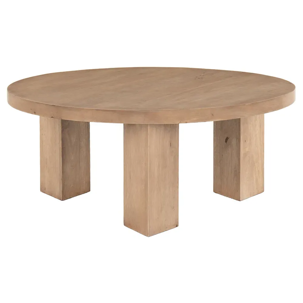Kinslee Round Coffee Table - Brown, Parawood image