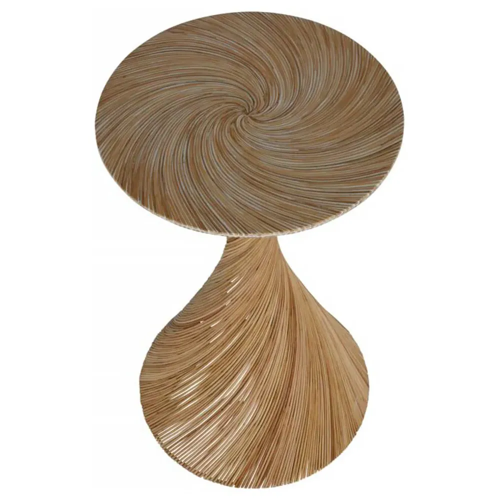 Kirk Round Side Table - Brown, Rattan