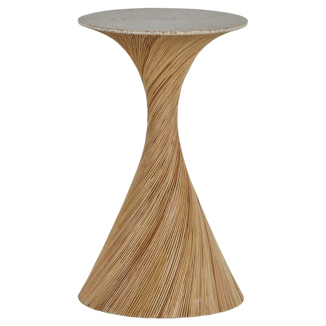 Kirk Round Side Table - Brown, Rattan image