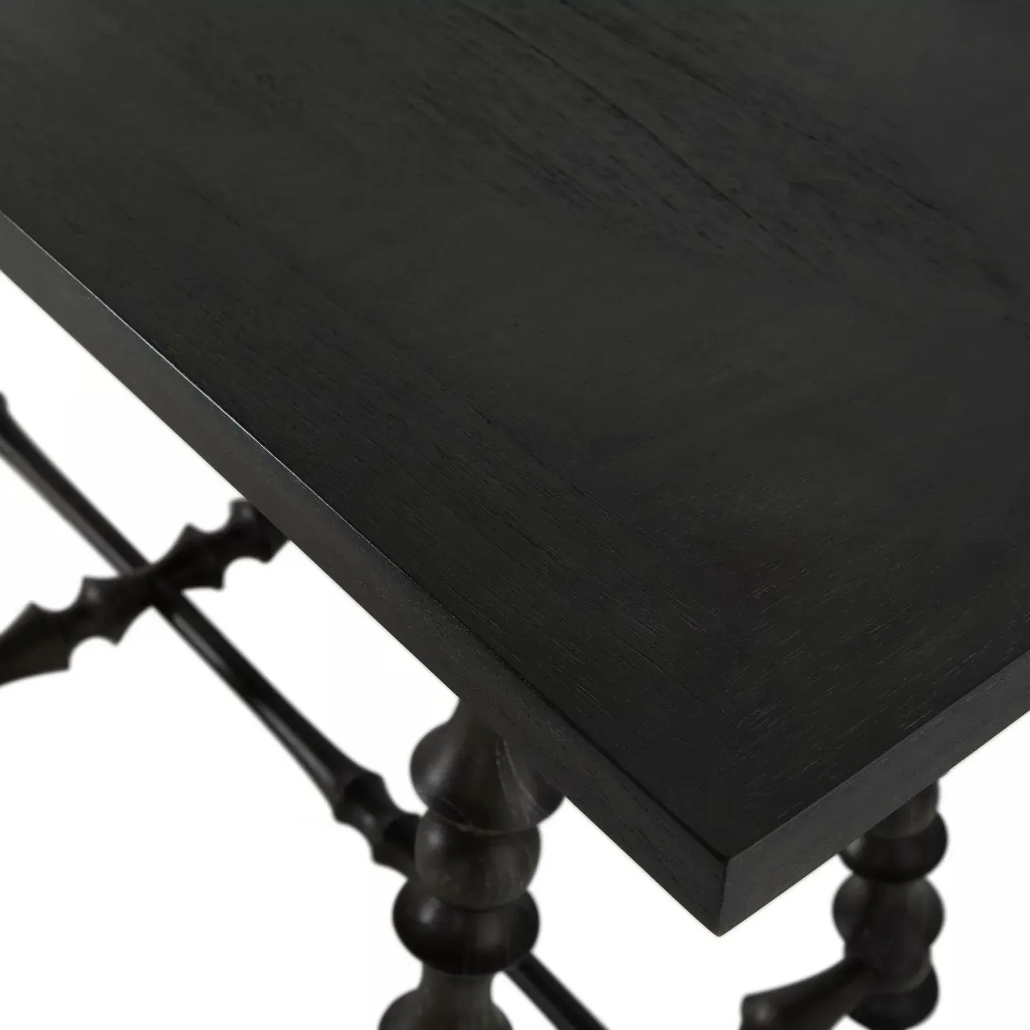 Kirkwood Rectangular Console Table - Forest Black, Mindi Wood