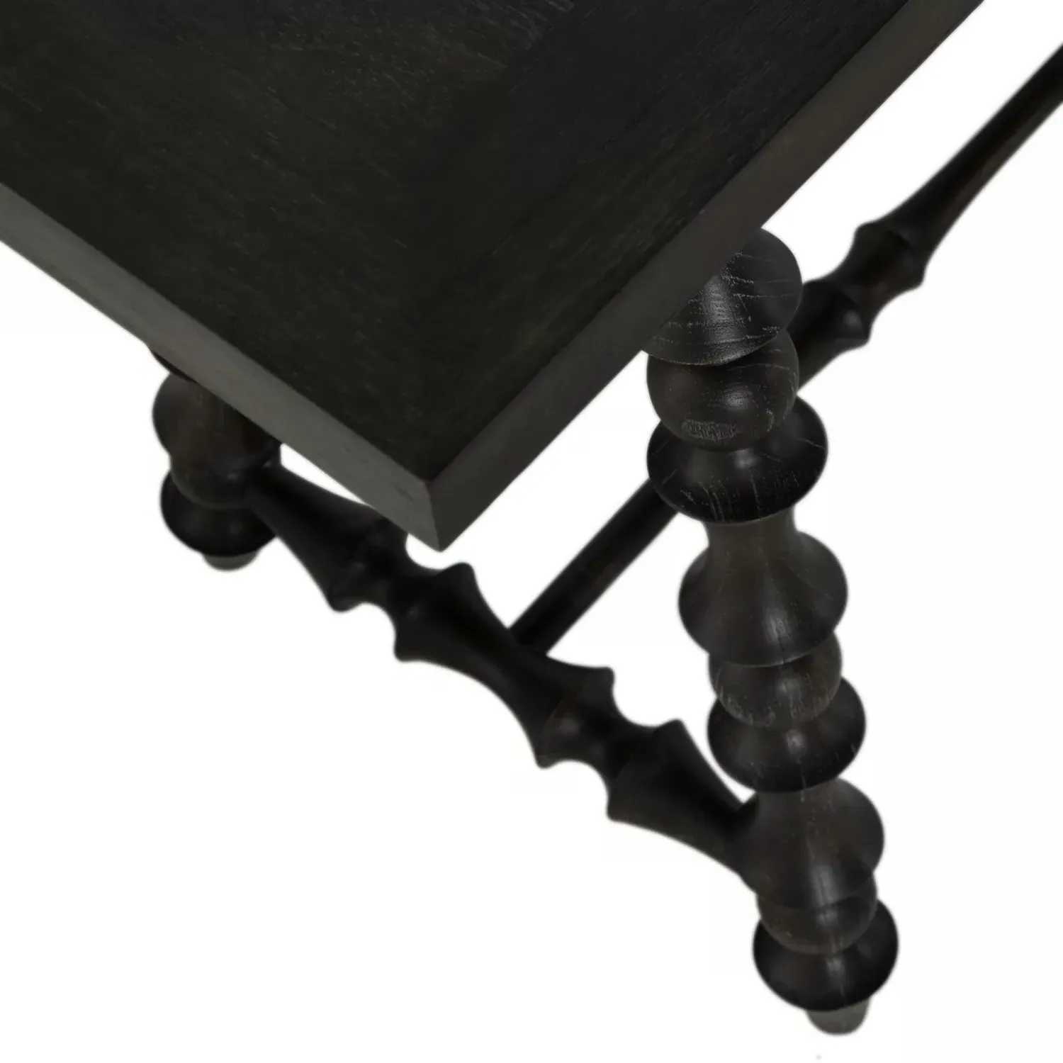 Kirkwood Rectangular Console Table - Forest Black, Mindi Wood