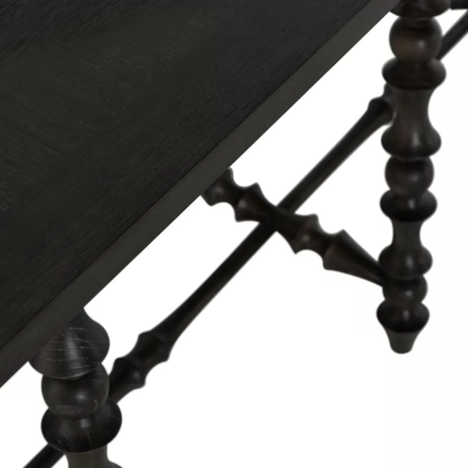 Kirkwood Rectangular Console Table - Forest Black, Mindi Wood