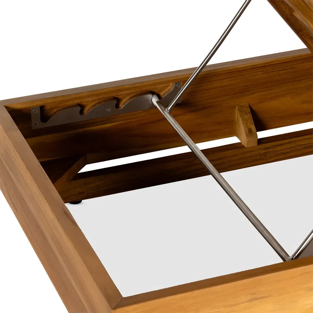 Kisha Outdoor Chaise Lounge - White, Teak