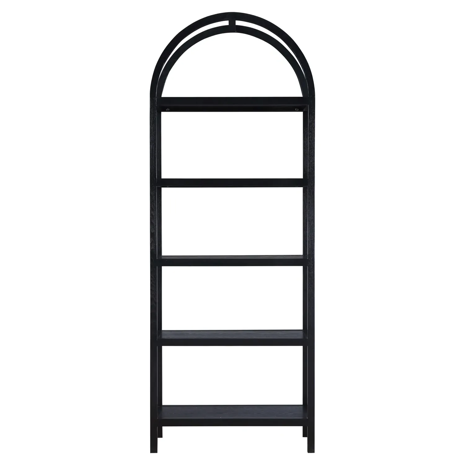 Klara Arched Bookcase - Black, Oak Wood image