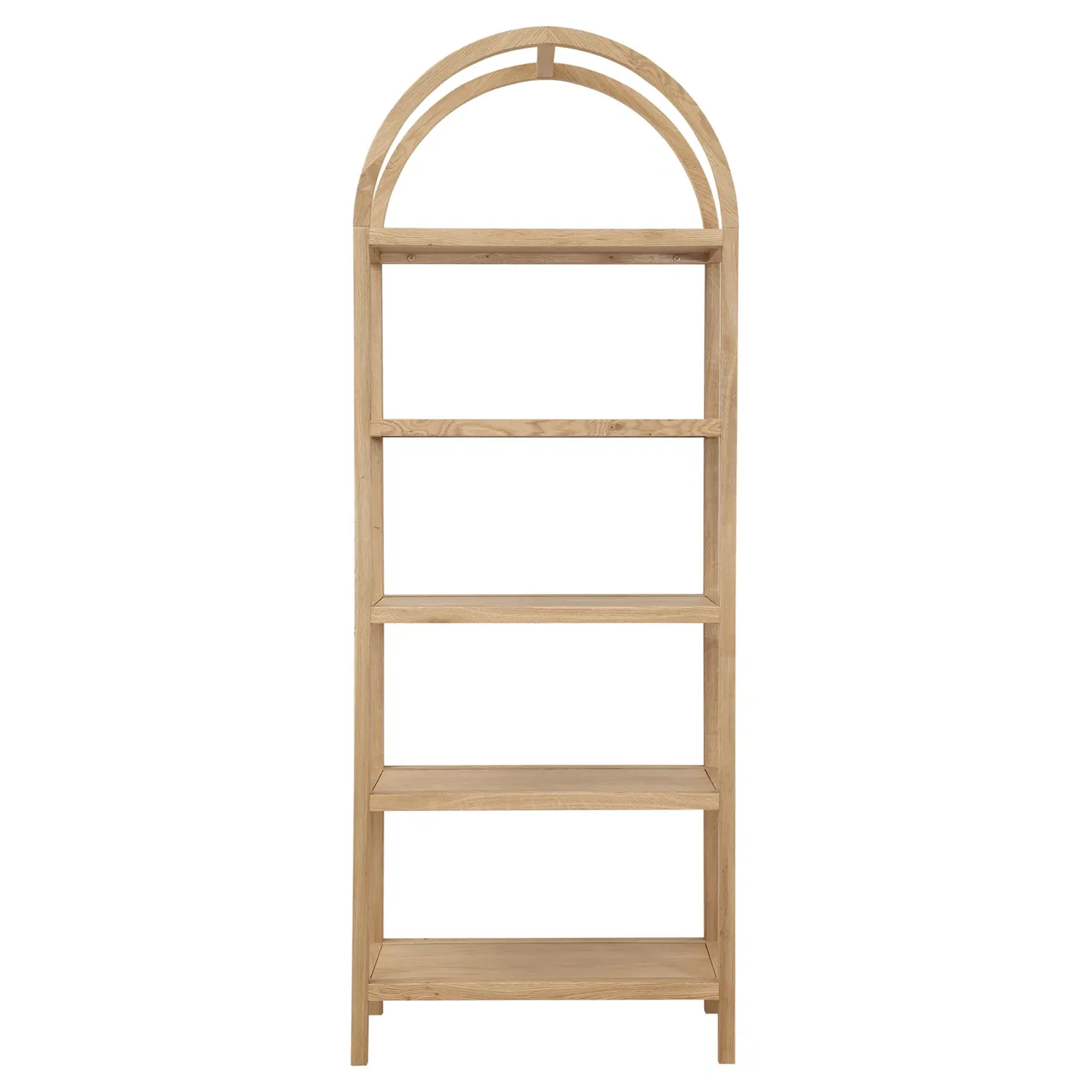 Klara Open Back Arched Bookcase - Natural Brown, Oak Wood image