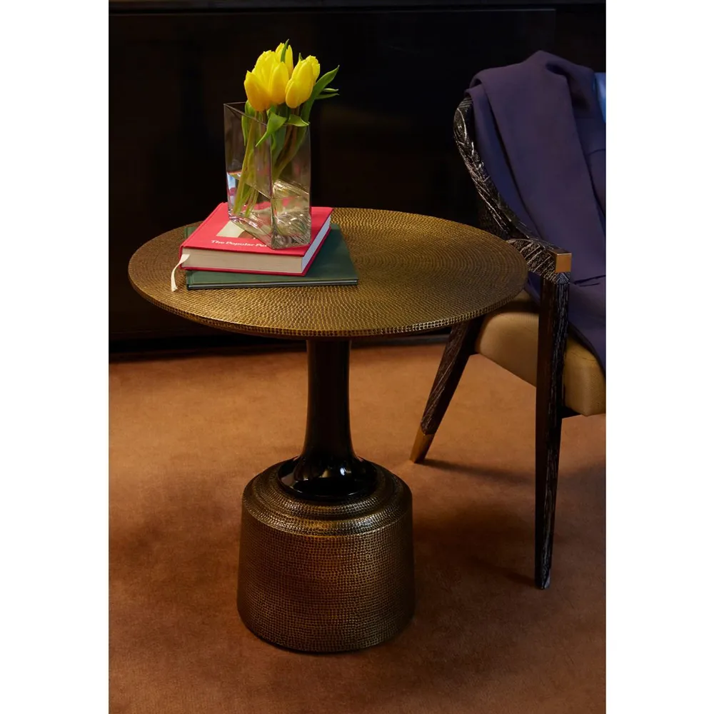 Klein Round Side Table - Gold, Brass