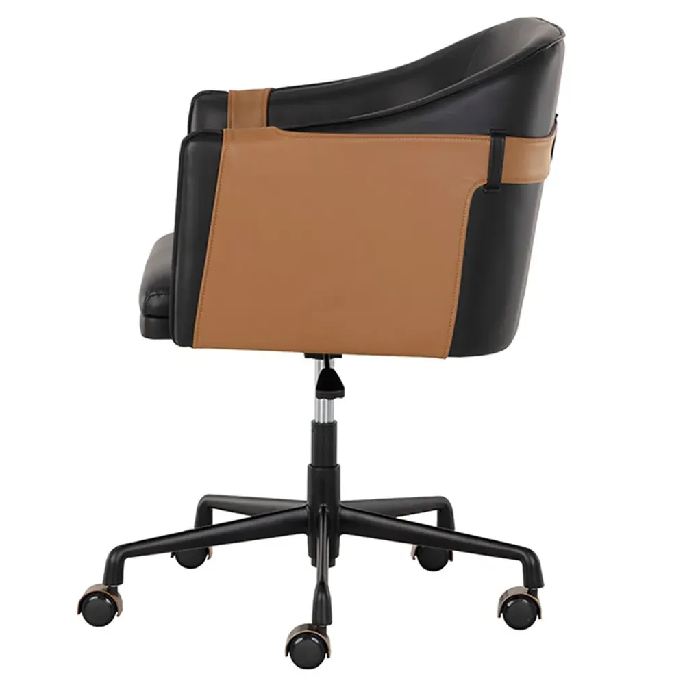 Knowles Adjustable Office Chair - Black, Faux Leather