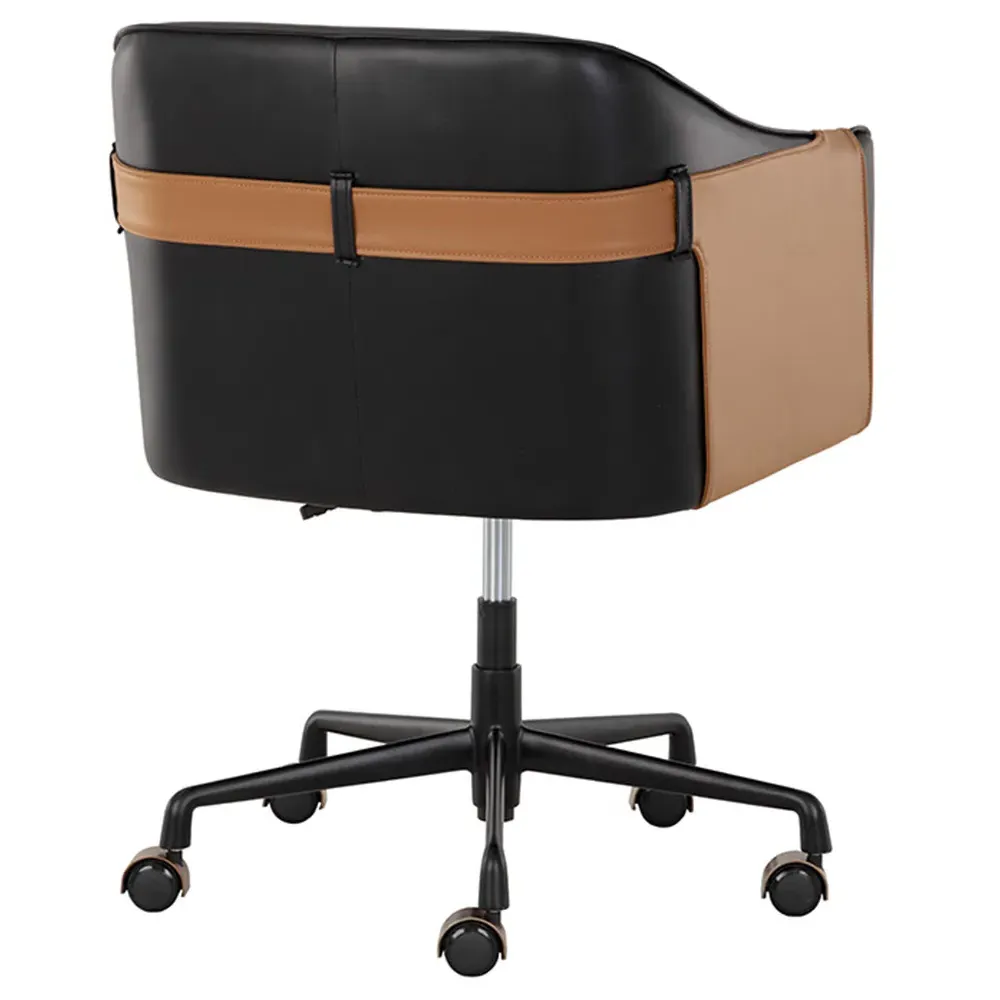Knowles Adjustable Office Chair - Black, Faux Leather