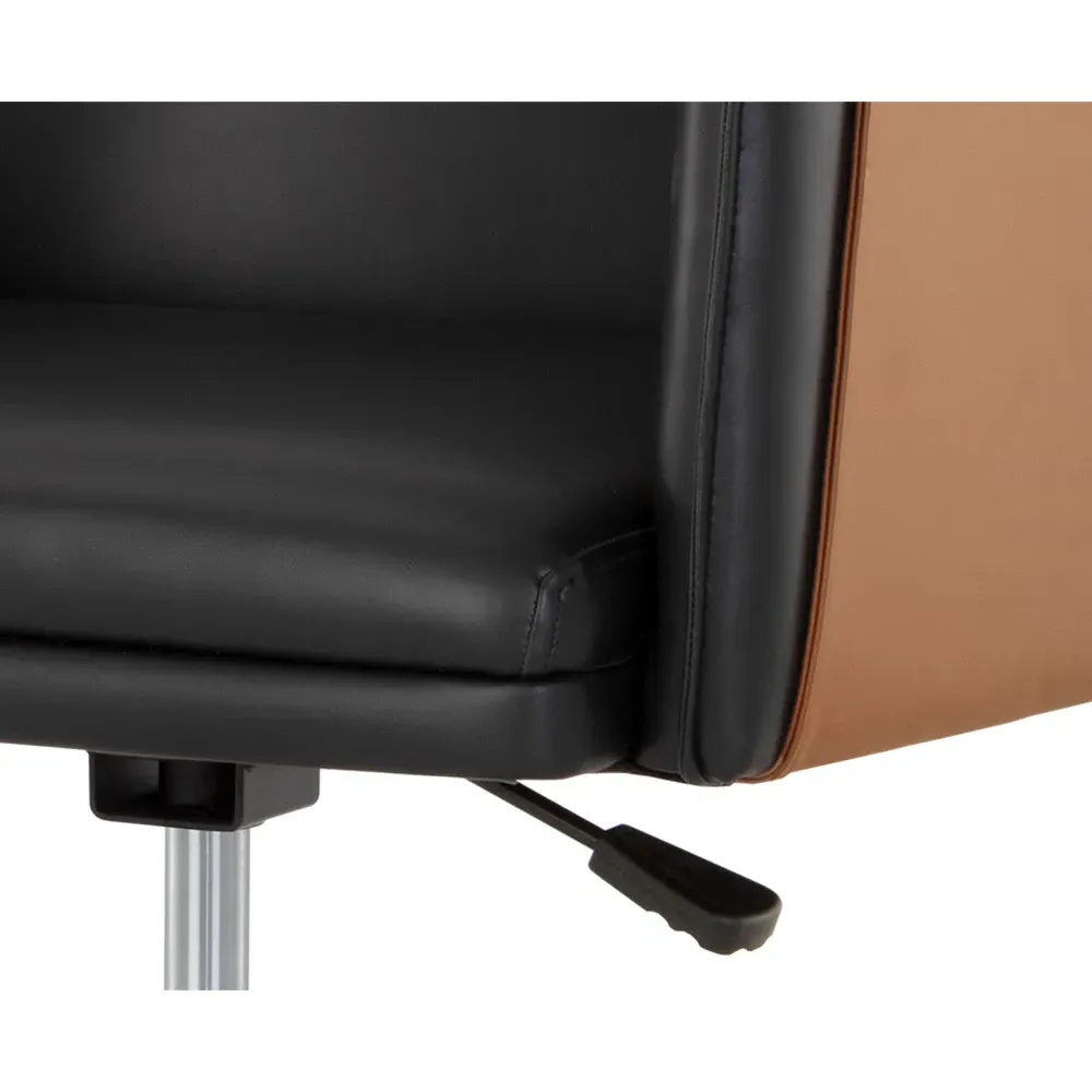 Knowles Adjustable Office Chair - Black, Faux Leather