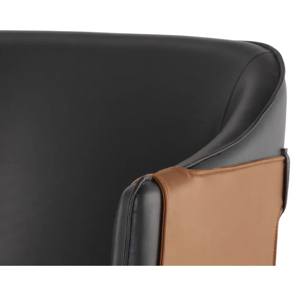 Knowles Adjustable Office Chair - Black, Faux Leather