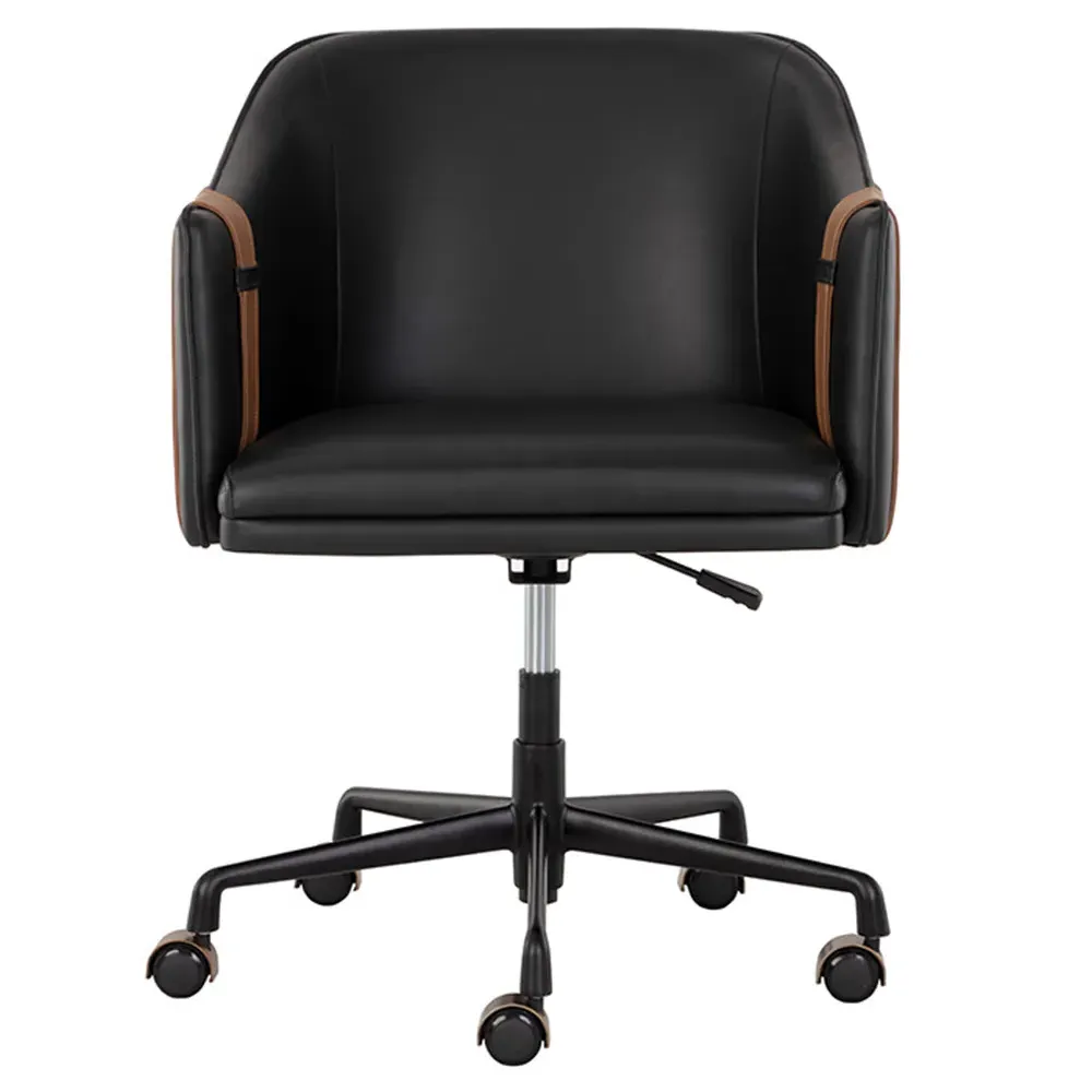 Knowles Adjustable Office Chair - Black, Faux Leather image