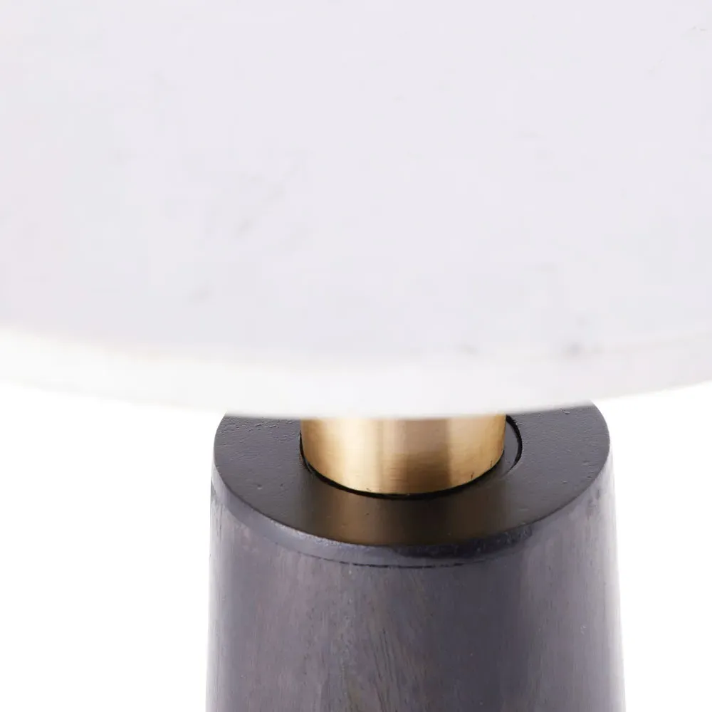 Knoxville Round Side Table - White Marble, Mango Wood
