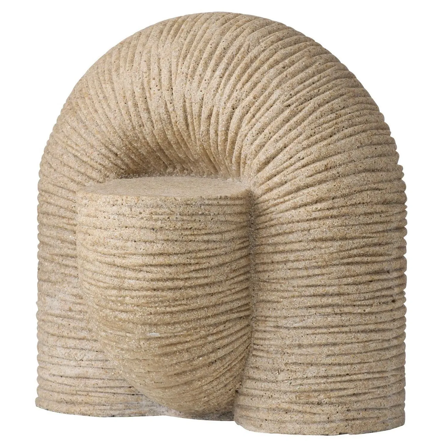 Kodiak Ridged Column Sculpture - Beige, Resin