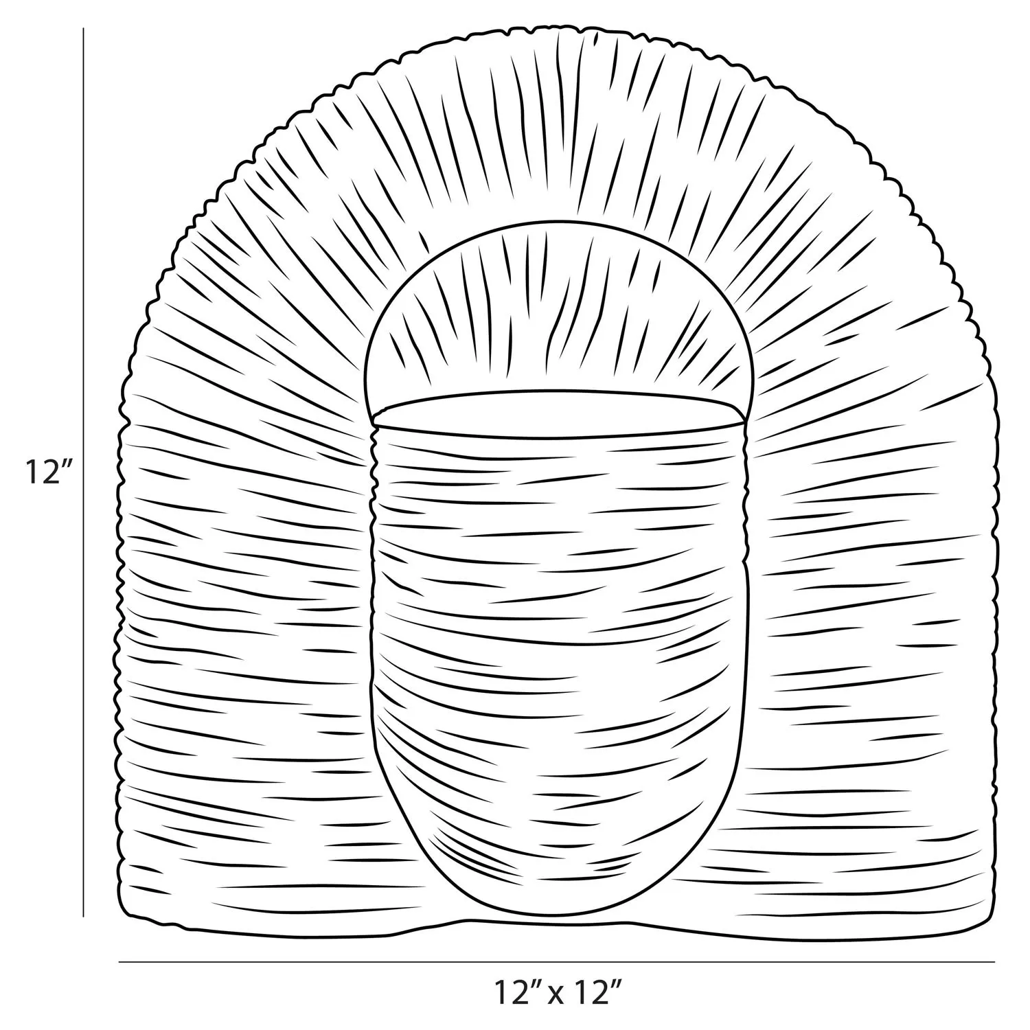 Kodiak Ridged Column Sculpture - Beige, Resin