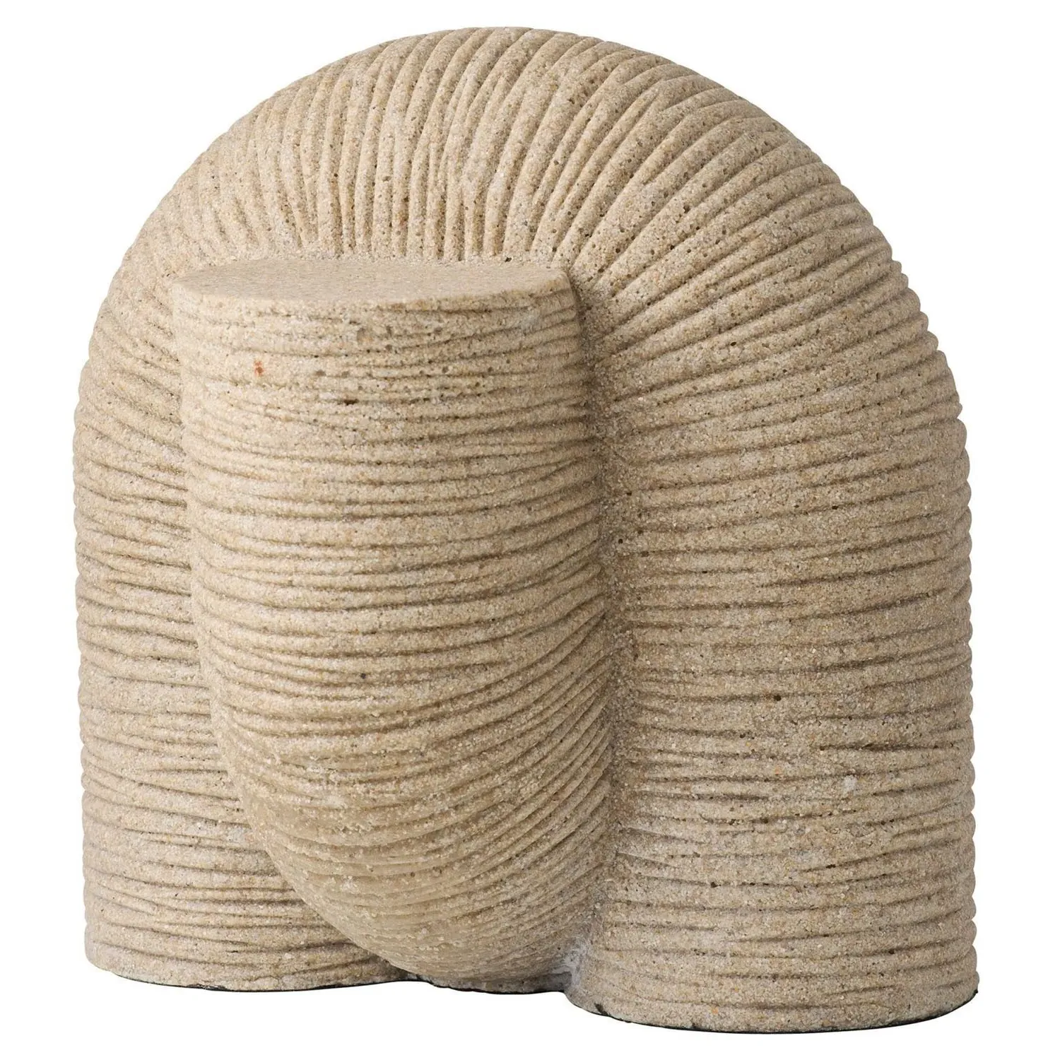 Kodiak Ridged Column Sculpture - Beige, Resin