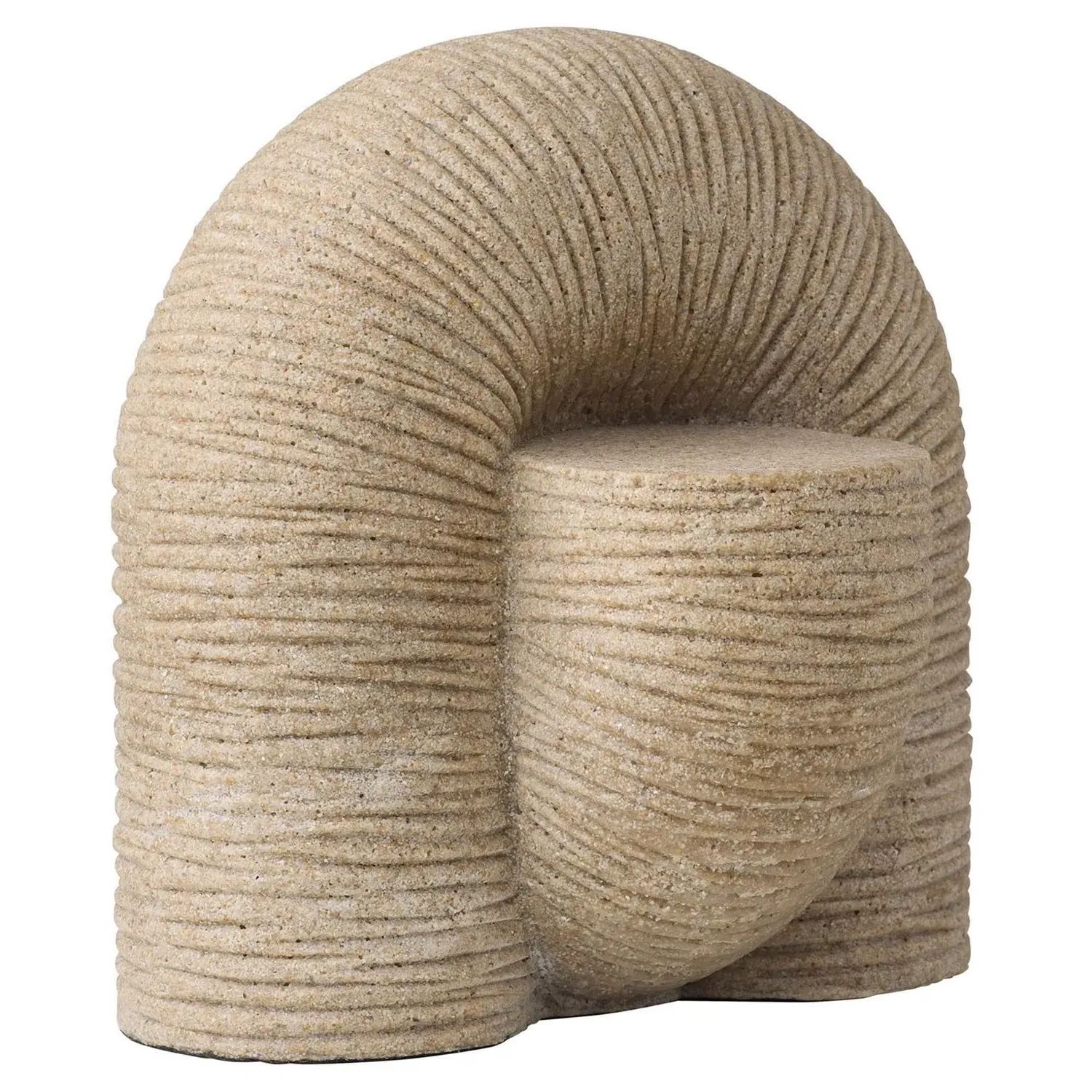 Kodiak Ridged Column Sculpture - Beige, Resin