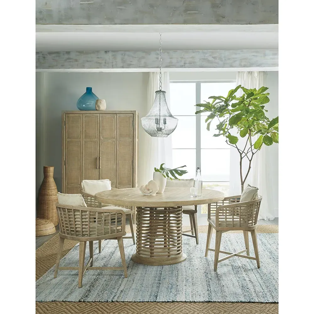 Kohana Round Pedestal Dining Table - Natural, Rattan